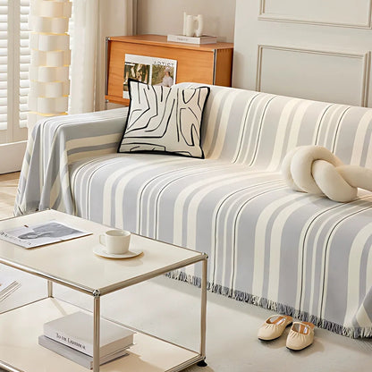 Klassiek Stripe Bankhoes - Ademend Chenille, Tijdloos Design 6