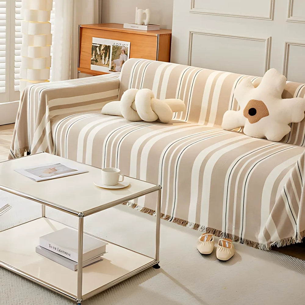 Klassiek Stripe Bankhoes - Ademend Chenille, Tijdloos Design 7