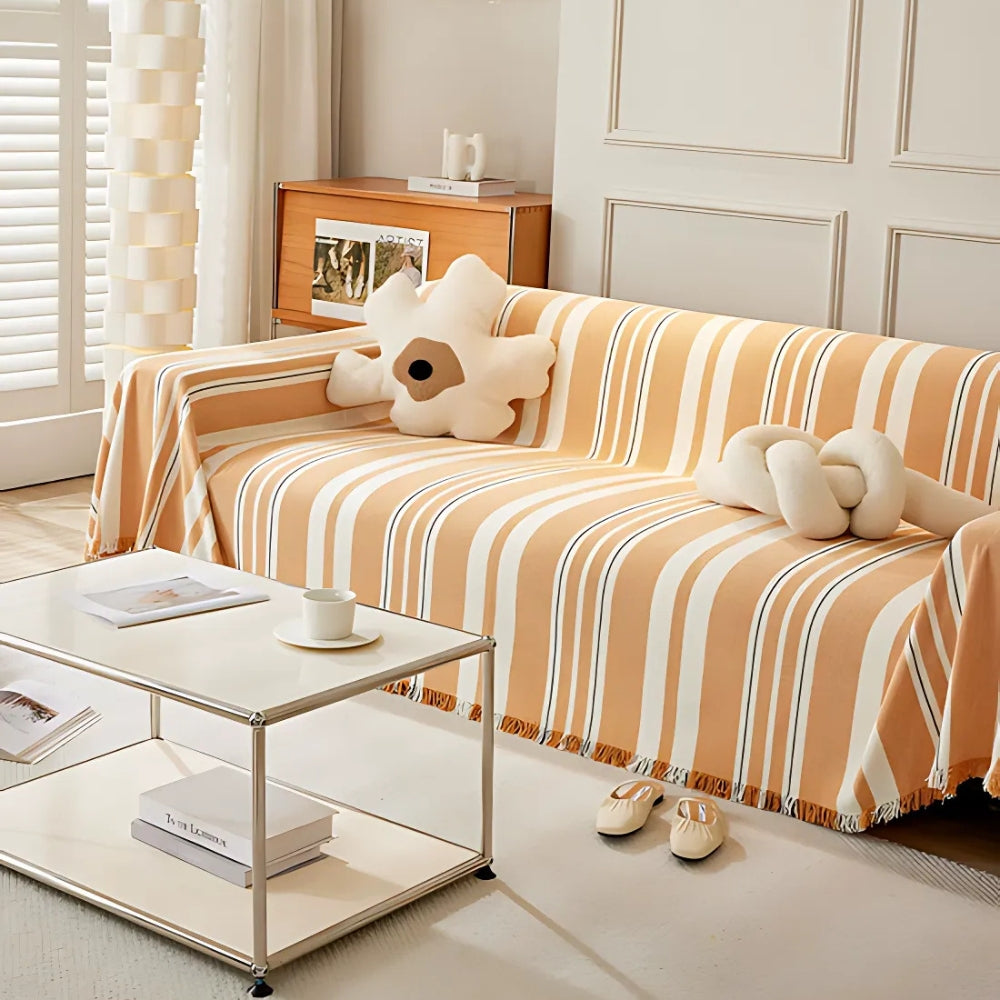 Klassiek Stripe Bankhoes - Ademend Chenille, Tijdloos Design 8