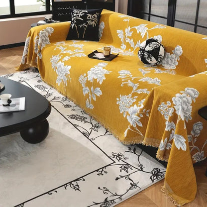 Klassieke Fleur Bankhoes - Ademend Chenille, Tijdloos Design 3