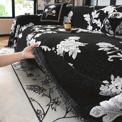 Klassieke Fleur Bankhoes - Ademend Chenille, Tijdloos Design 5