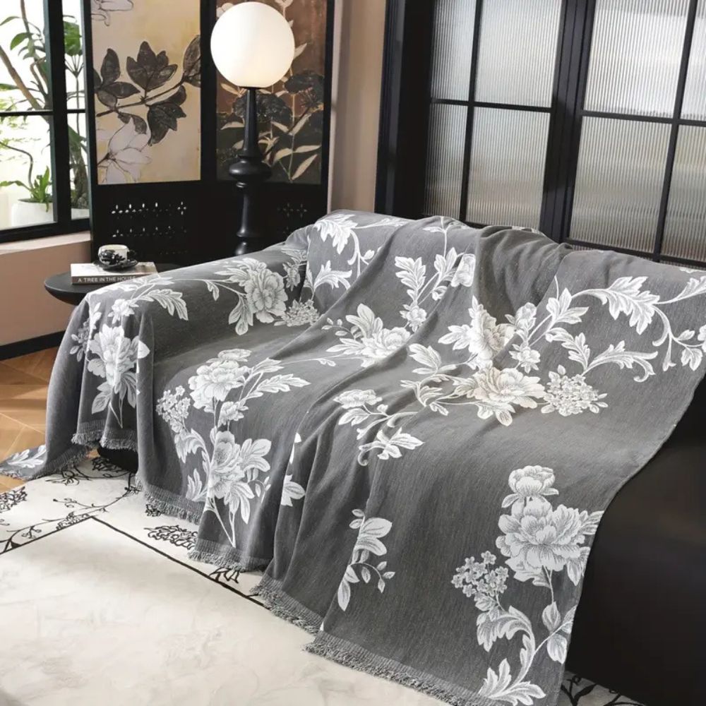 Klassieke Fleur Bankhoes - Ademend Chenille, Tijdloos Design 8