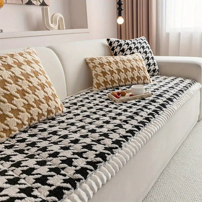 Kleura Bankhoes - Pluche Houndstooth, Antislip 5