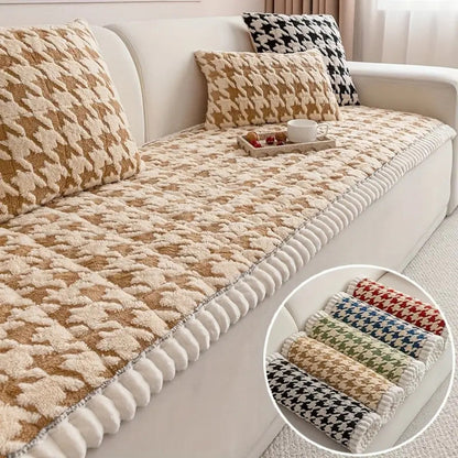 Kleura Bankhoes - Pluche Houndstooth, Antislip 6