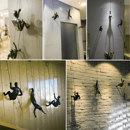 Klynt Wanddecoratie Set - Metalen Klimmende Mannen, Industrieel Muurdecoratie Woonkamer 1