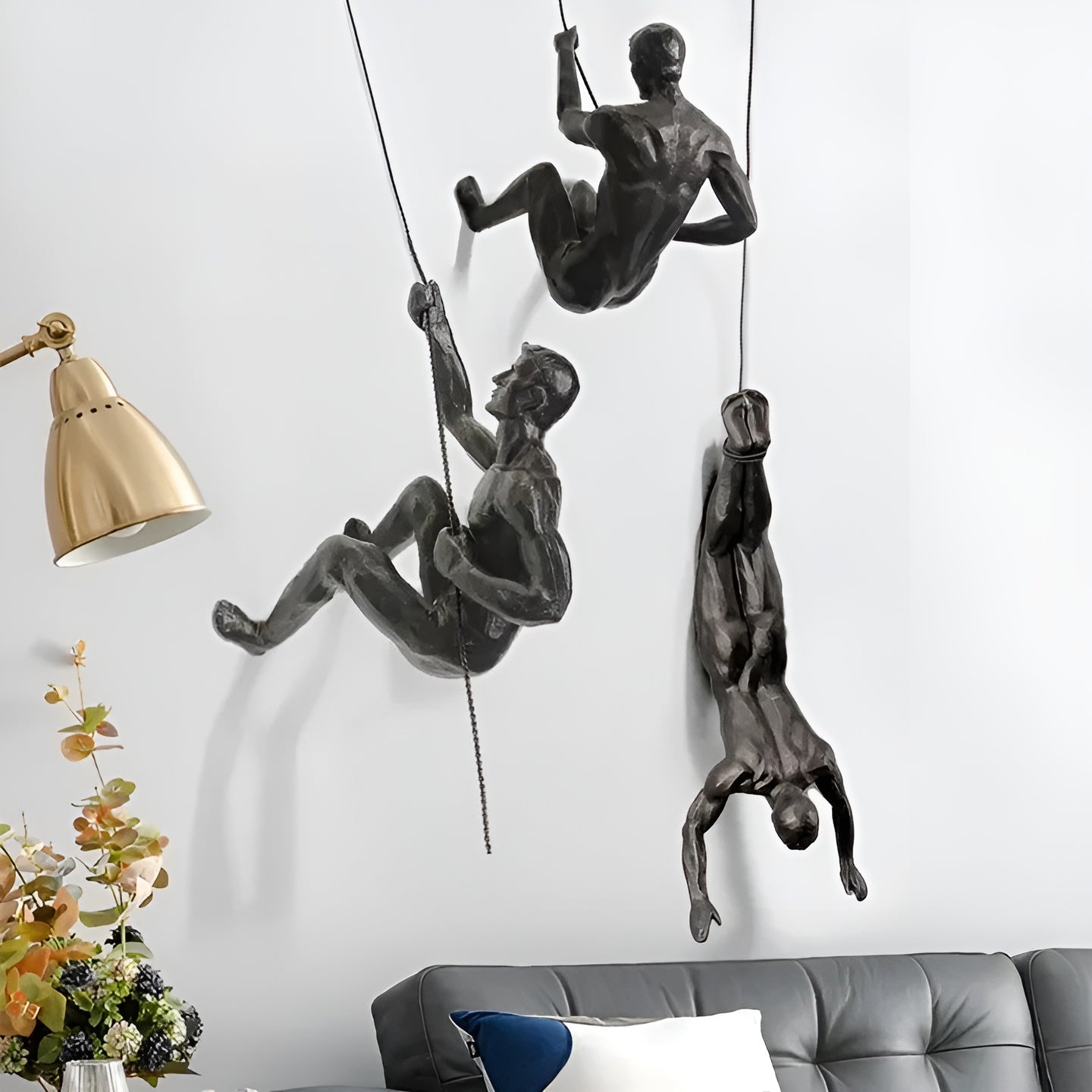 Klynt Wanddecoratie Set - Metalen Klimmende Mannen, Industrieel Muurdecoratie Woonkamer 3