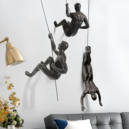 Klynt Wanddecoratie Set - Metalen Klimmende Mannen, Industrieel Muurdecoratie Woonkamer 3