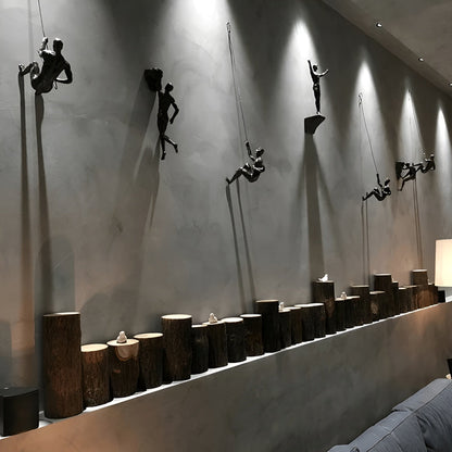 Klynt Wanddecoratie Set - Metalen Klimmende Mannen, Industrieel Muurdecoratie Woonkamer 4