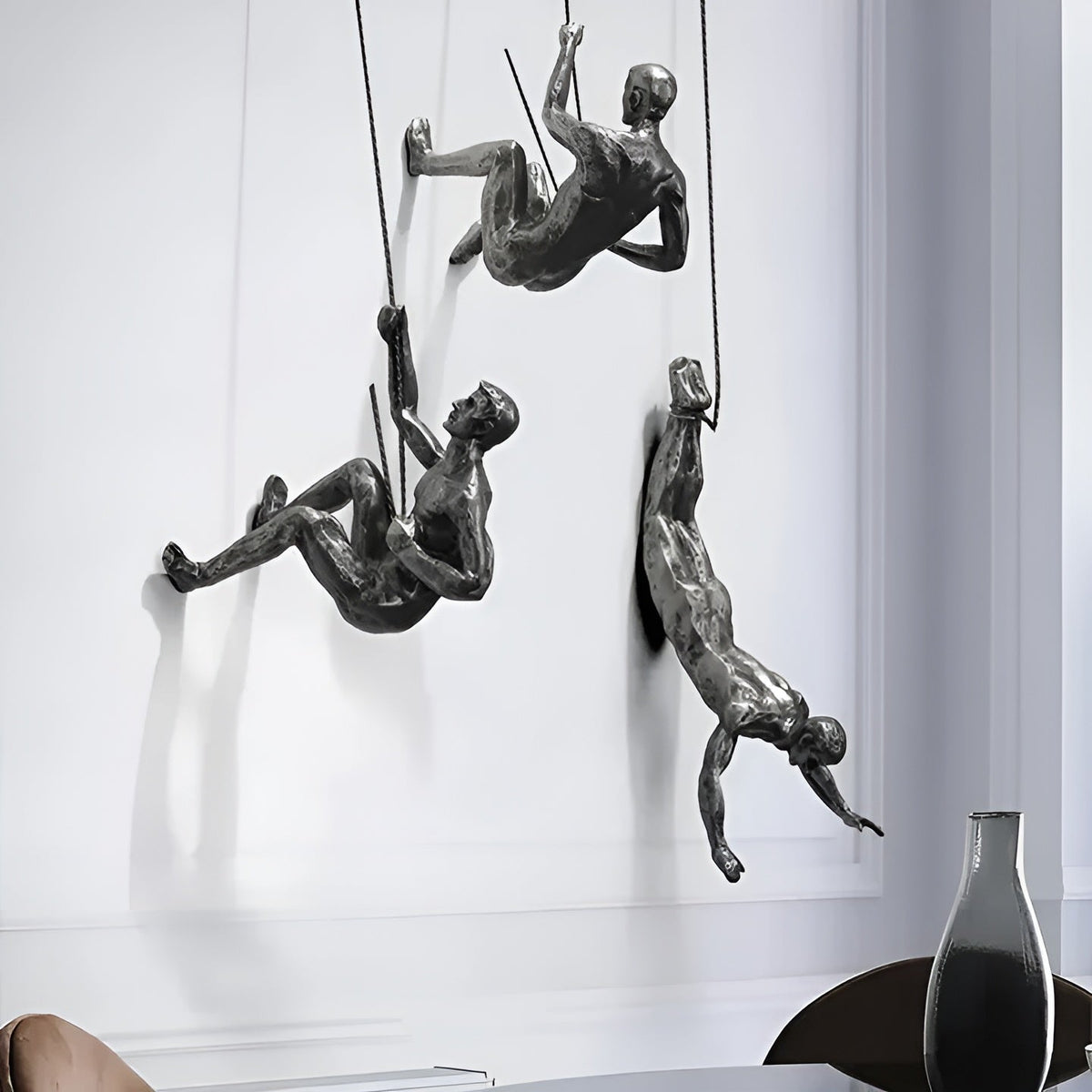 Klynt Wanddecoratie Set - Metalen Klimmende Mannen, Industrieel Muurdecoratie Woonkamer 6