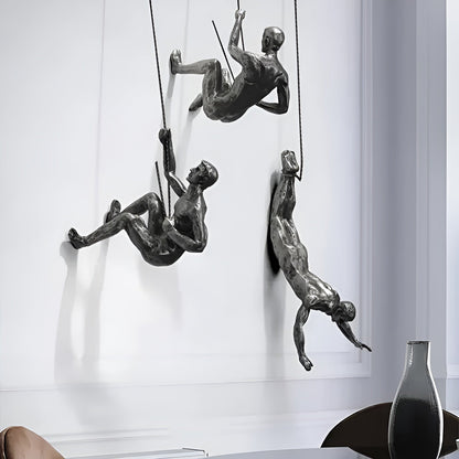 Klynt Wanddecoratie Set - Metalen Klimmende Mannen, Industrieel Muurdecoratie Woonkamer 6