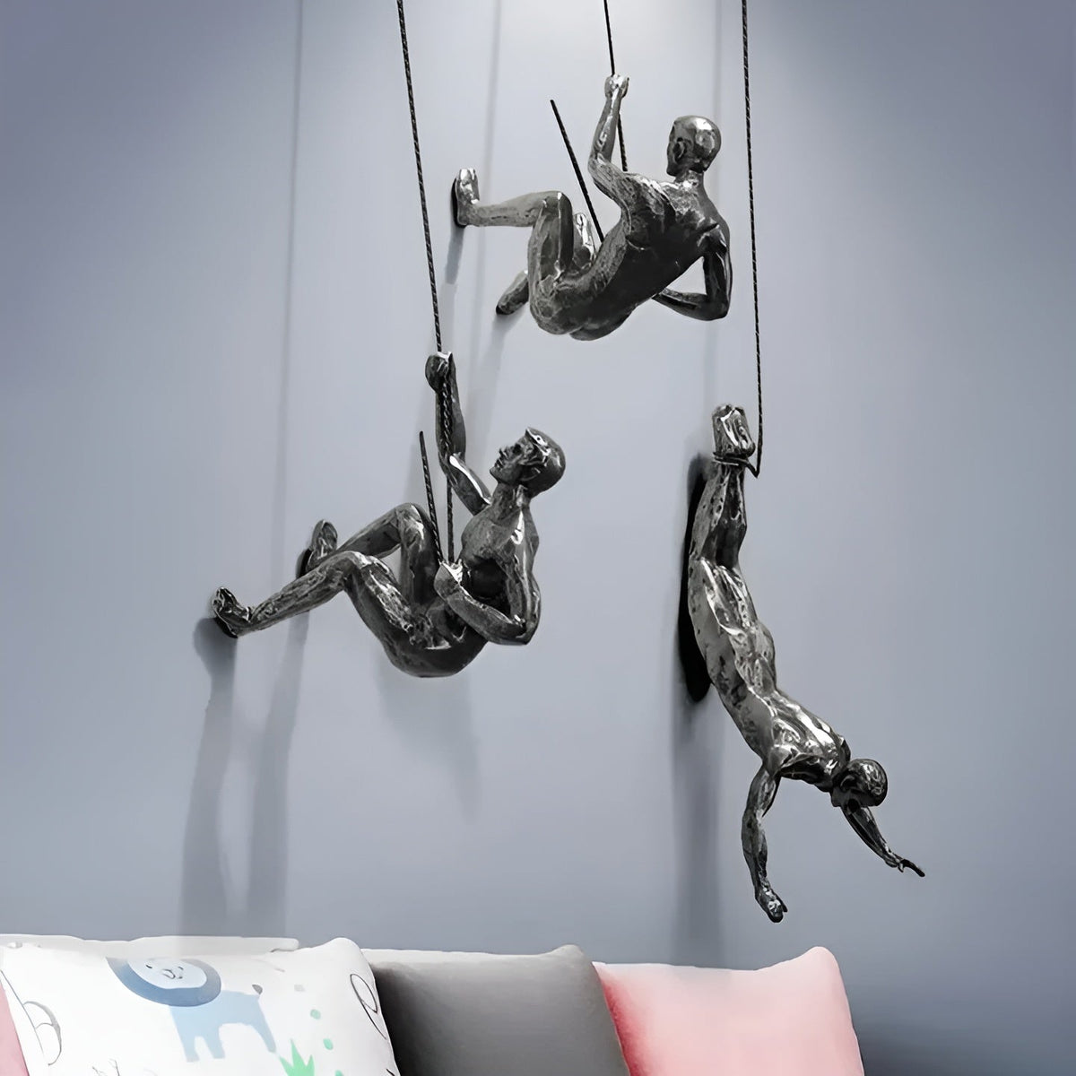Klynt Wanddecoratie Set - Metalen Klimmende Mannen, Industrieel Muurdecoratie Woonkamer 8