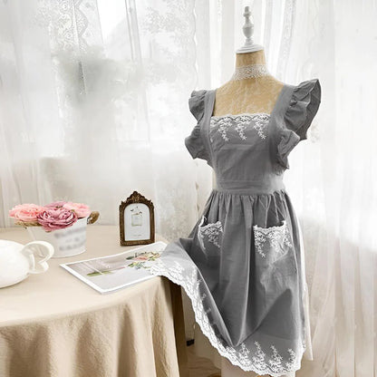Kookschort Blush Belle Katoen Ruches - Comfortabel, Functioneel, Volledige Bedekking met Zakken 1