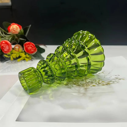 Kora Glass Candle Holder Set - Elegant Glas, Kerstboomvorm, 3-delig 5