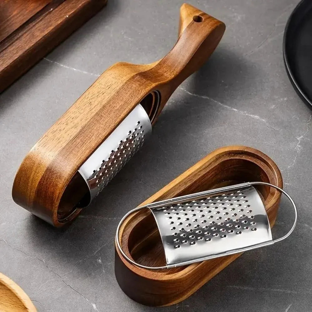 Kora Kaasrasp - Roestvrij Staal met Houten Handvat, Ergonomisch Ontwerp 2