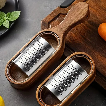 Kora Kaasrasp - Roestvrij Staal met Houten Handvat, Ergonomisch Ontwerp 3
