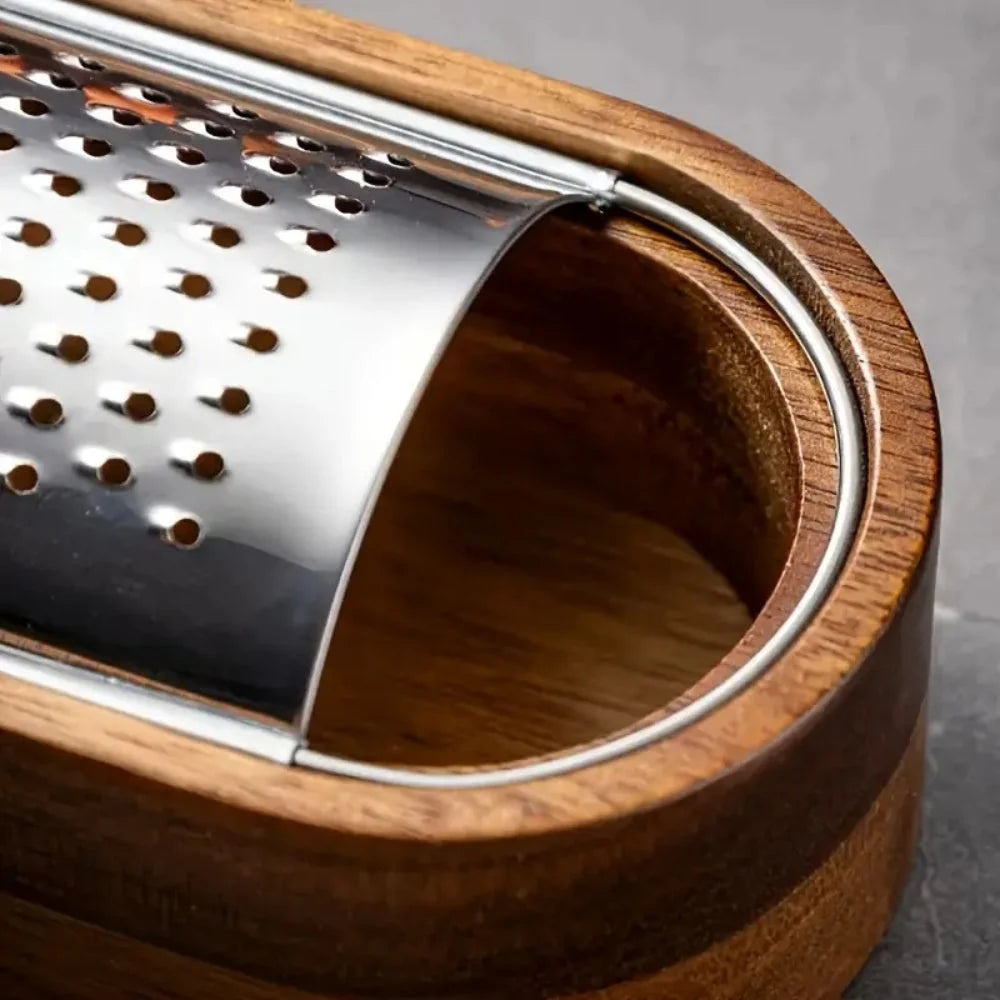 Kora Kaasrasp - Roestvrij Staal met Houten Handvat, Ergonomisch Ontwerp 4