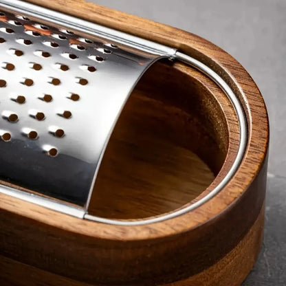 Kora Kaasrasp - Roestvrij Staal met Houten Handvat, Ergonomisch Ontwerp 4