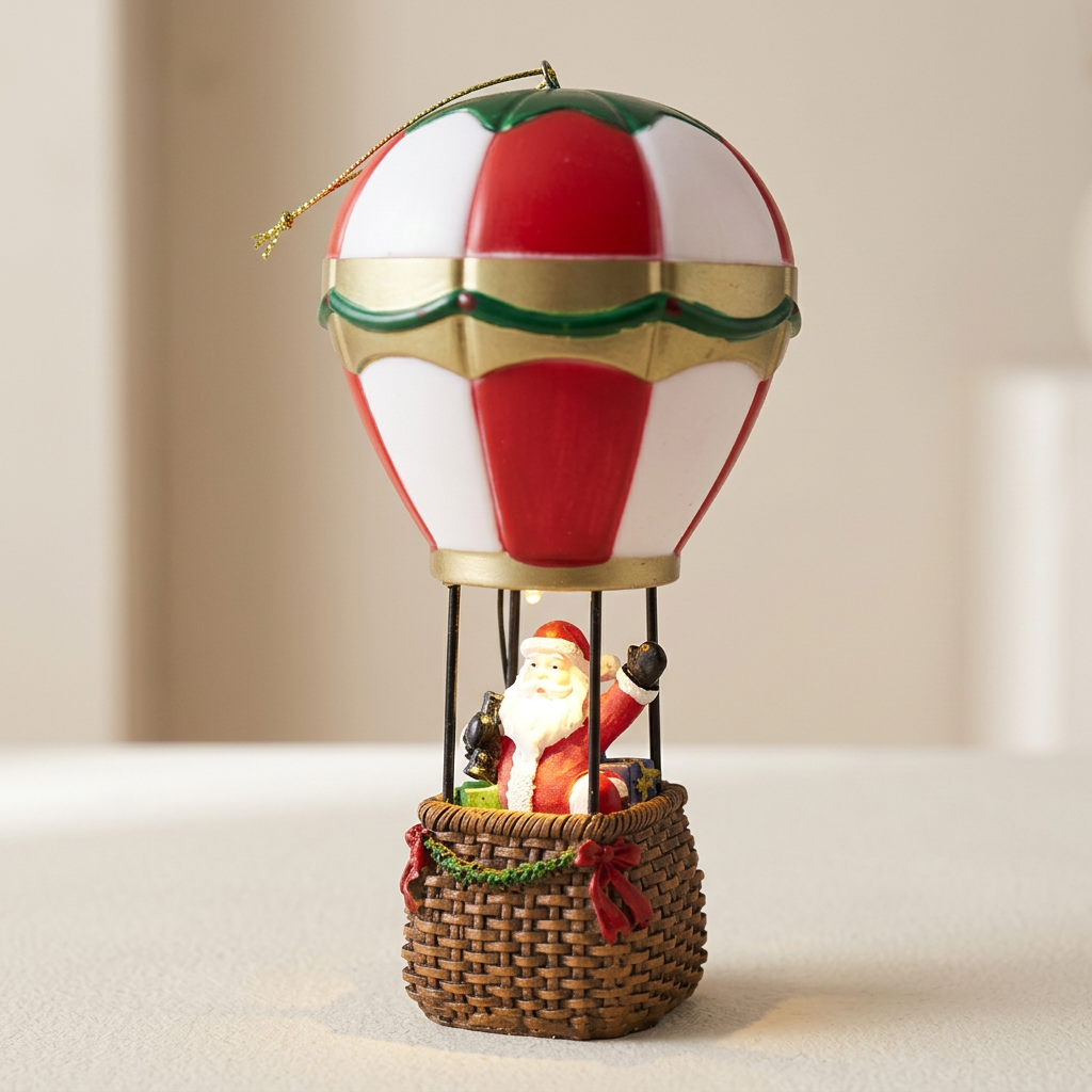 Kora Kerstballonornament - Hars met Warm LED-Licht, Sfeervolle Kerstdecoratie Tafel 0