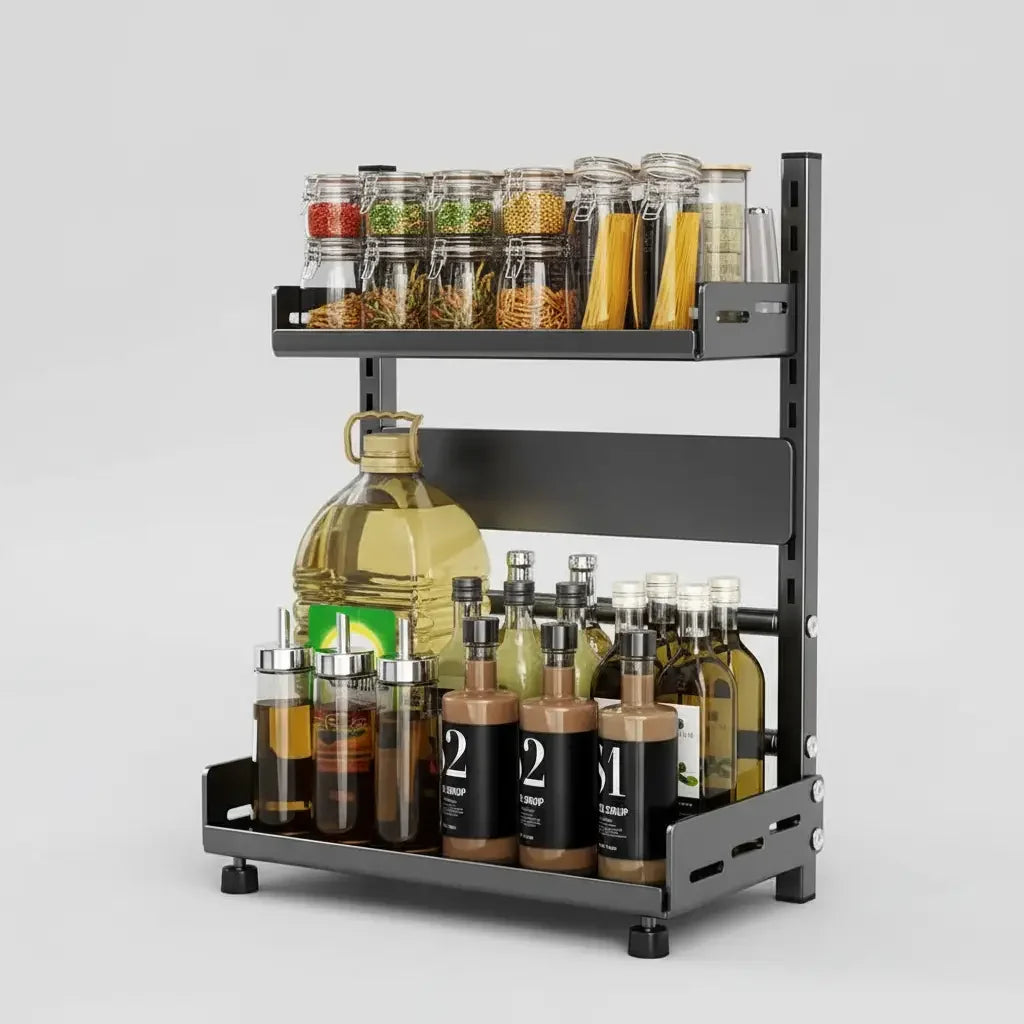 Kora Kruidenrek - Compact Zwart, 2 Lagen voor Kruidenpotjes 4