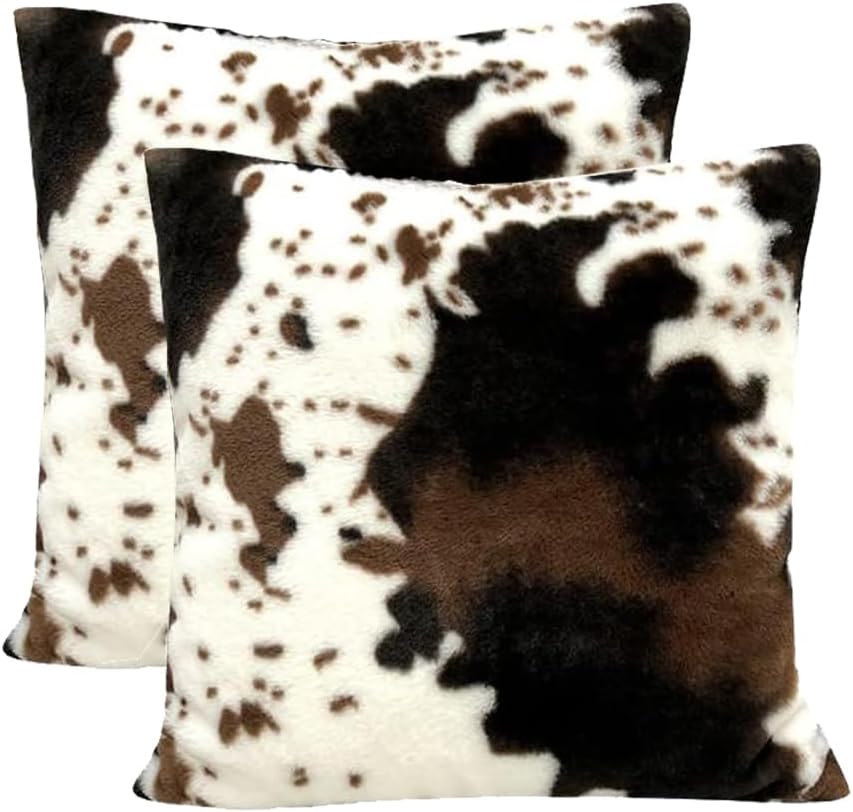 Kora Kussenslopen Set - Polyester Imitatiebont Koeienhuid Print 45x45 cm 0