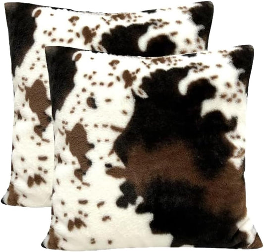 Kora Kussenslopen Set - Polyester Imitatiebont Koeienhuid Print 45x45 cm 0