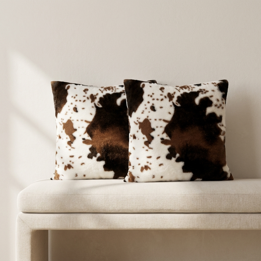 Kora Kussenslopen Set - Polyester Imitatiebont Koeienhuid Print 45x45 cm 1
