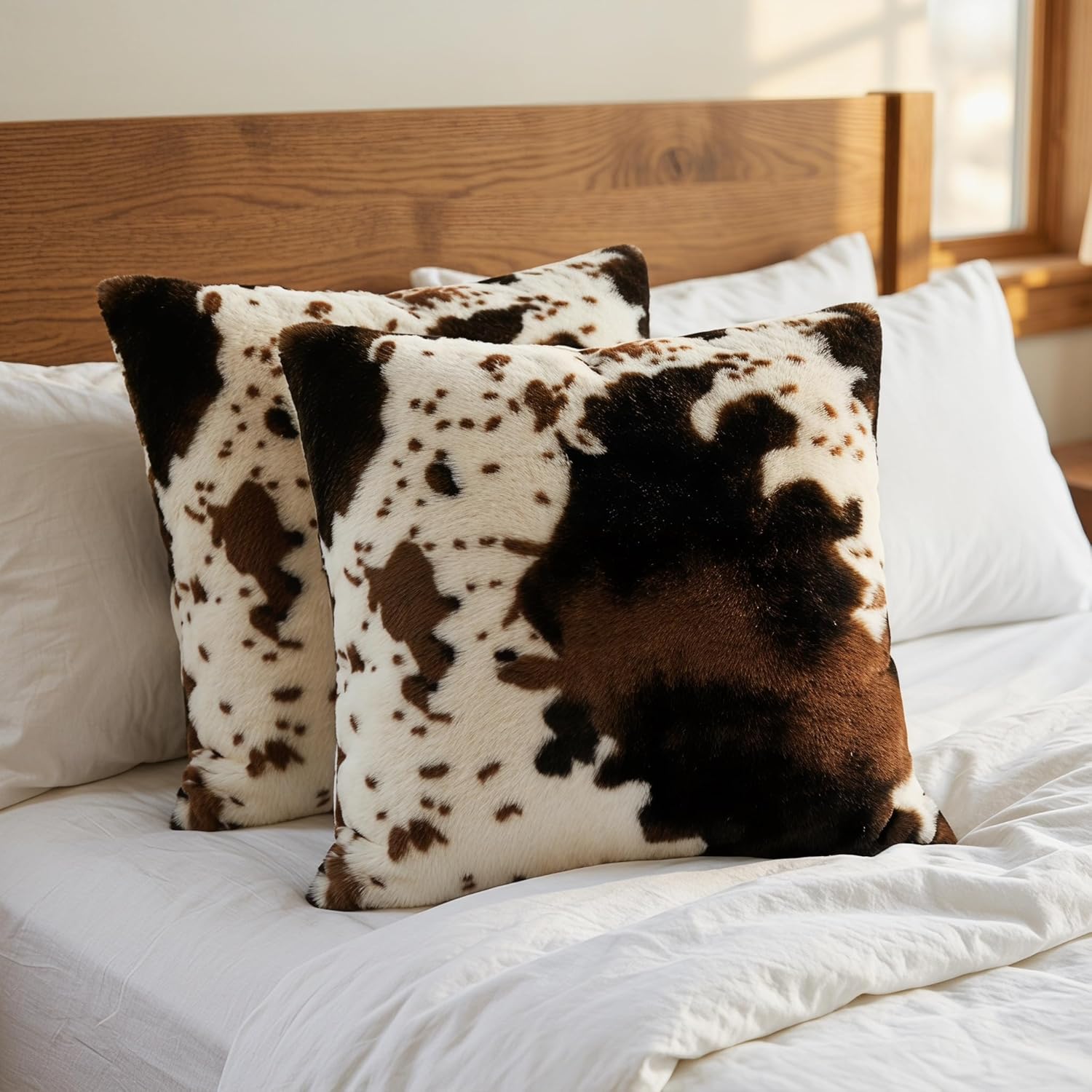 Kora Kussenslopen Set - Polyester Imitatiebont Koeienhuid Print 45x45 cm 4