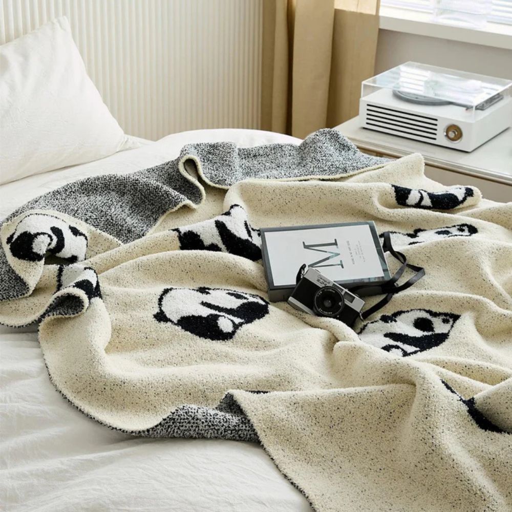 Kora Panda Deken - Gebreid Katoen, Ademend Comfort 3