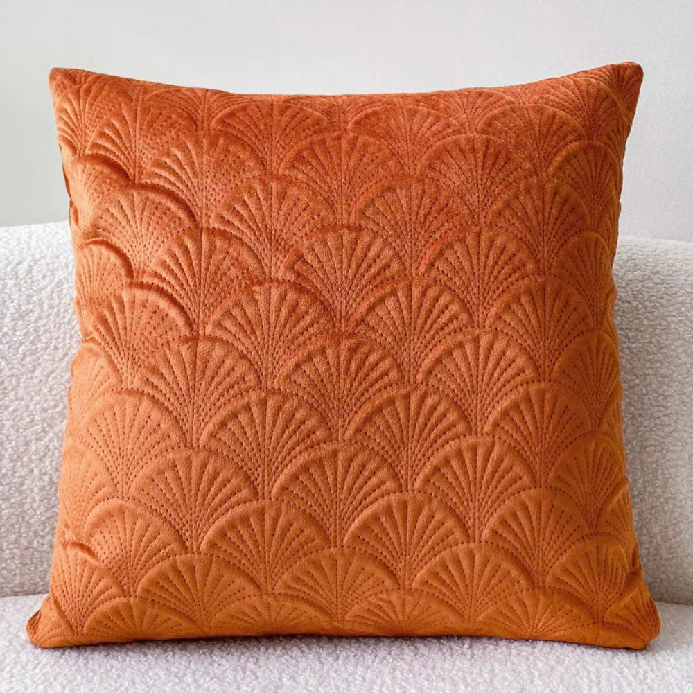 Koraal Kussenhoes - Zacht Fluweel, Schelpdesign voor Kussens Bank 45x45 5