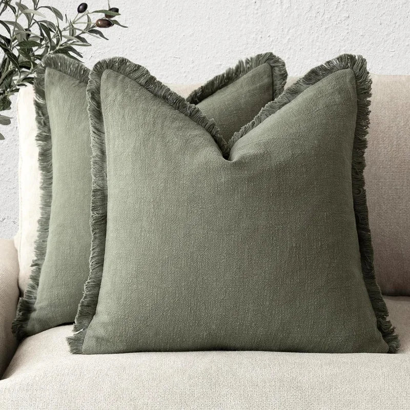 Koraal Kussenslopen Set - Katoen-Linnen, Luxe Woonaccessoire 0
