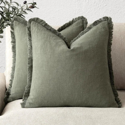 Koraal Kussenslopen Set - Katoen-Linnen, Luxe Woonaccessoire 0