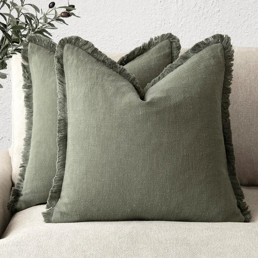Koraal Kussenslopen Set - Katoen-Linnen, Luxe Woonaccessoire 0