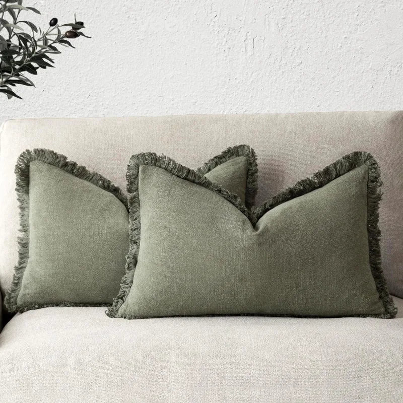 Koraal Kussenslopen Set - Katoen-Linnen, Luxe Woonaccessoire 2