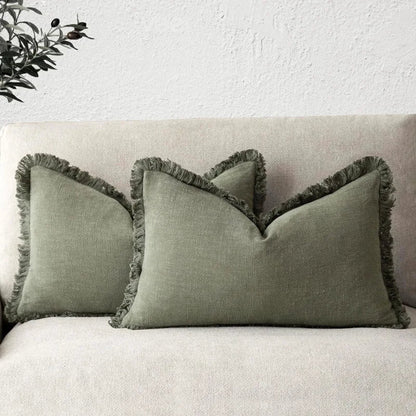 Koraal Kussenslopen Set - Katoen-Linnen, Luxe Woonaccessoire 2