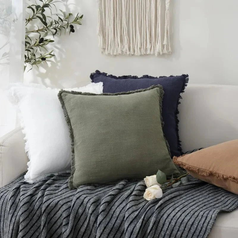 Koraal Kussenslopen Set - Katoen-Linnen, Luxe Woonaccessoire 3