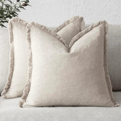 Koraal Kussenslopen Set - Katoen-Linnen, Luxe Woonaccessoire 6