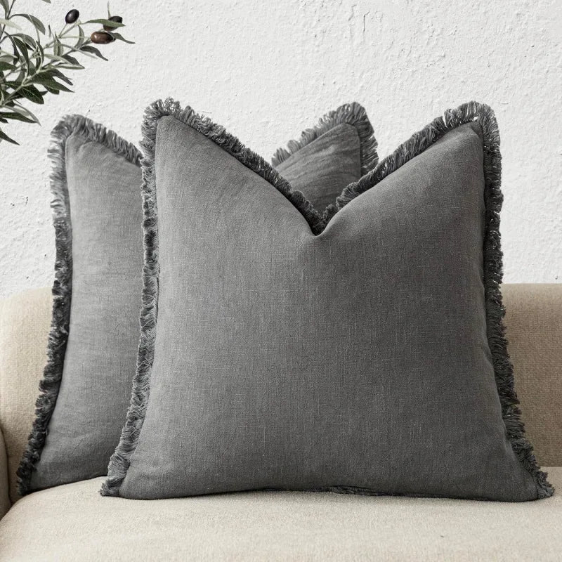 Koraal Kussenslopen Set - Katoen-Linnen, Luxe Woonaccessoire 9