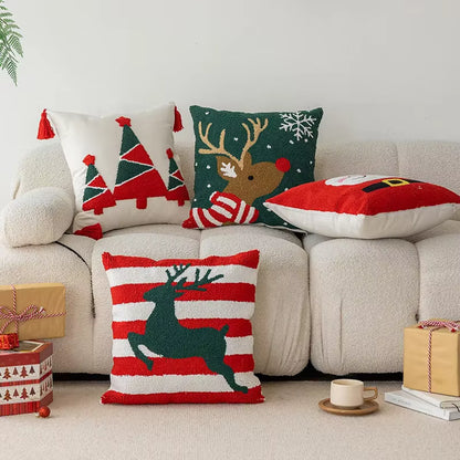 Krisco Kussenhoes - Katoen, Feestelijk Kerstdesign Vierkant 2