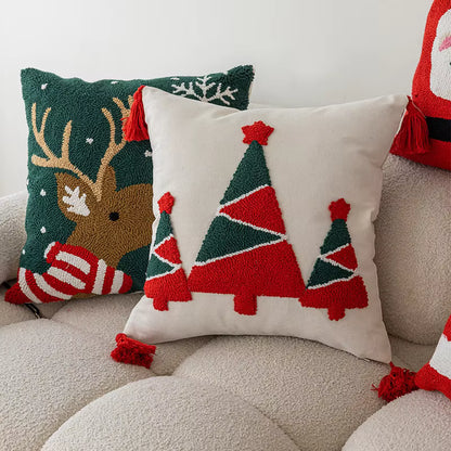 Krisco Kussenhoes - Katoen, Feestelijk Kerstdesign Vierkant 3