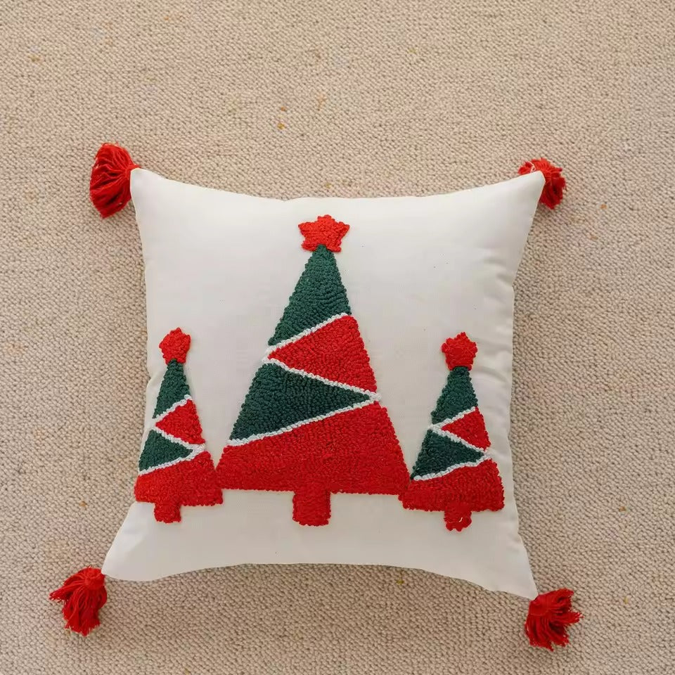 Krisco Kussenhoes - Katoen, Feestelijk Kerstdesign Vierkant 6