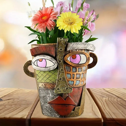 FaceBloom™ – Artistieke Hars Plantenpot – Modern Indoor Outdoor Design