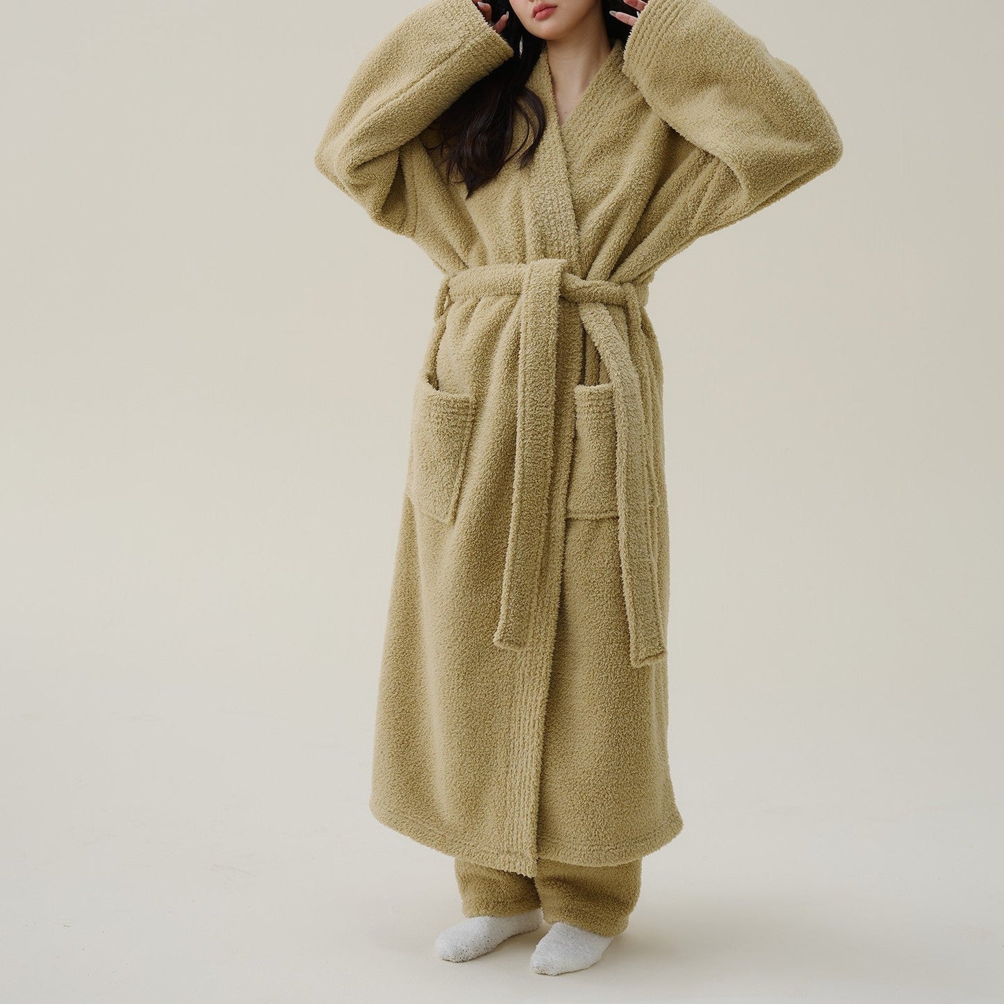 Liora Badjas Dames - Dikke Fleece, Luxe Kimono Pasvorm 5