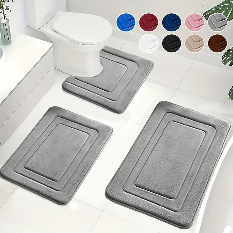 Liora Badmat Antislip Set - Memory Foam, 3-Delig, Superabsorberend 1