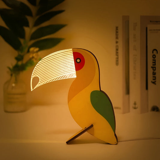 Liora Kindertafellamp - Hout, Schattige Dierenmotieven 0