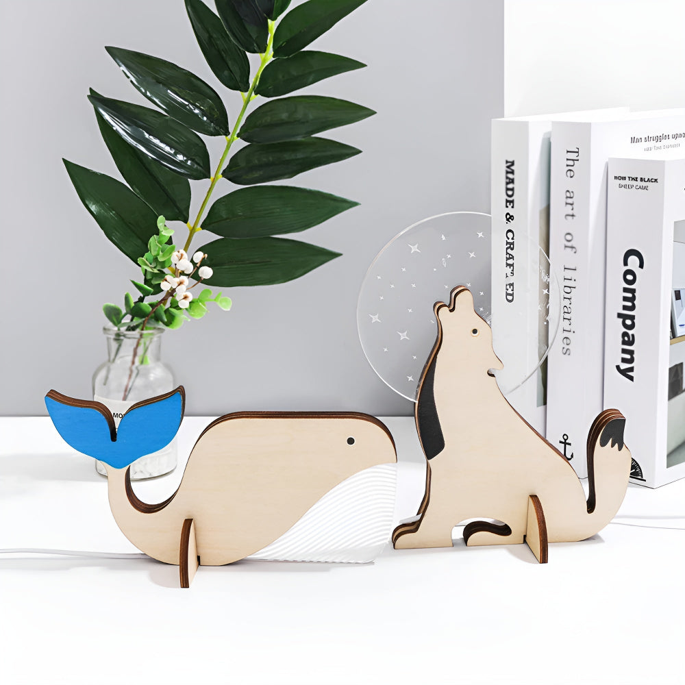Liora Kindertafellamp - Hout, Schattige Dierenmotieven 4