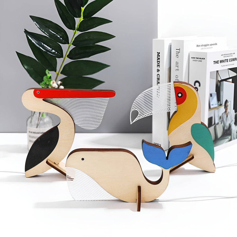 Liora Kindertafellamp - Hout, Schattige Dierenmotieven 5