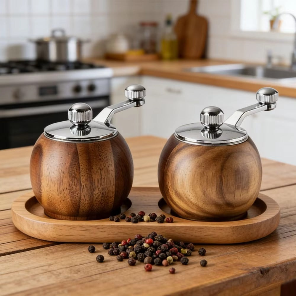 Liora Kruidenmolens Set - Houten Zout- en Pepermolens, Scandinavisch Design 2