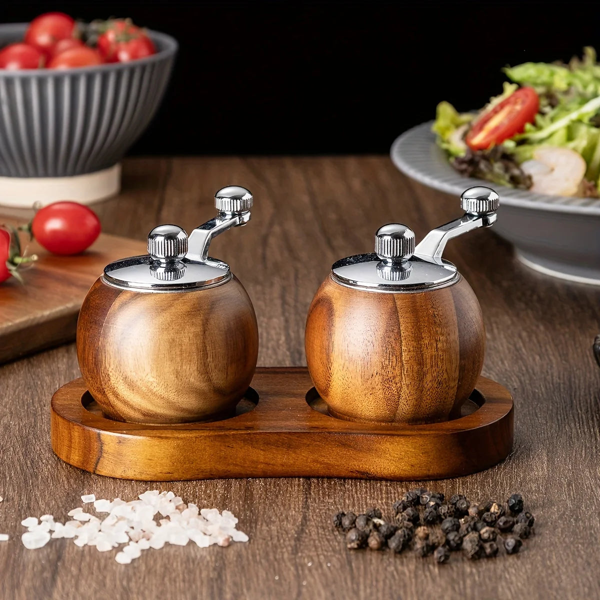 Liora Kruidenmolens Set - Houten Zout- en Pepermolens, Scandinavisch Design 4