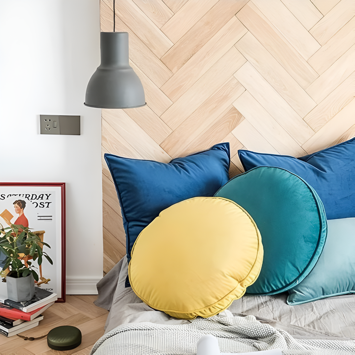 Liora Rond Kussen - Fluweel, Luxe Comfort 46 cm 2