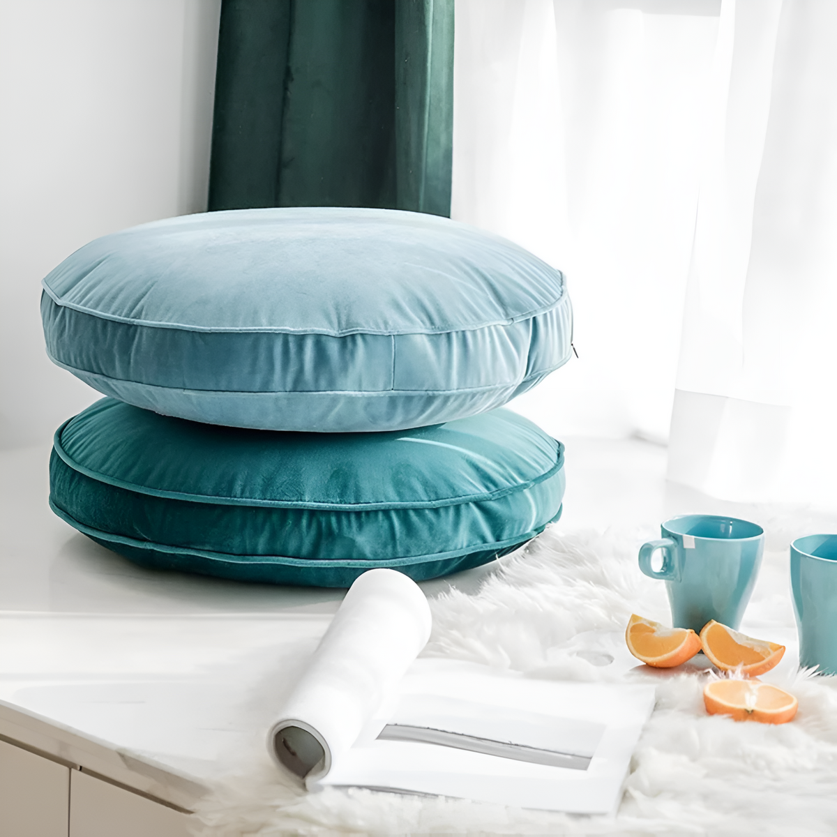Liora Rond Kussen - Fluweel, Luxe Comfort 46 cm 3